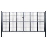 Градинска мрежеста порта, поцинкована стомана, 400x200 см, сива