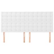 Табла за легло, бяла, 160x5x118/128 см, изкуствена кожа