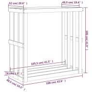 Външна поставка за дърва за огрев бяла 33,5x30x110 см бор масив
