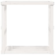 Външна поставка за дърва за огрев бяла 33,5x30x110 см бор масив