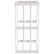 Външна поставка за дърва за огрев бяла 33,5x30x110 см бор масив