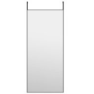 Огледало за врата, черно, 40x100 см, стъкло и алуминий