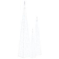 Комплект акрилни декоративни LED елхи студено бяло 60/90/120 см