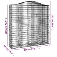 Габионни кошници арка 3 бр 200x50x200/220 см поцинковано желязо