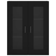Стенни шкафове, 2 бр, черни, инженерно дърво