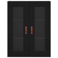 Висок шкаф, черен, 69,5x34x180 см, инженерно дърво