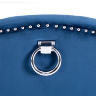 Трапезен стол, син, кадифе