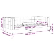 Кушетка, черна, 90x190 см, кадифе