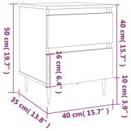 Нощно шкафче бетонно сиво 40x35x50 см инженерно дърво