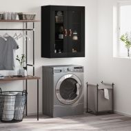 Стенен шкаф черен 69,5x34x90 см