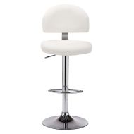 vБар табуретки, 2 бр, бели, изкуствена кожа
