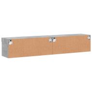 ТВ шкафове с LED осветление 2 бр бетонно сиви 80x30x30 см