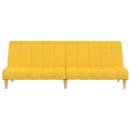 2-местно разтегателно канапе, жълто, текстил