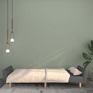 2-местно разтегателно канапе, светлосиво, текстил