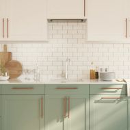 Дръжки за шкафове, 20 бр, бронз, 224 мм, неръждаема стомана