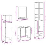 Комплект шкафове за баня от 4 части сив сонома инженерно дърво