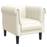 Комплект дивани от 3 части, кремав, кадифе