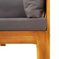 Градински комплект диван с възглавници, 8 части, акация масив