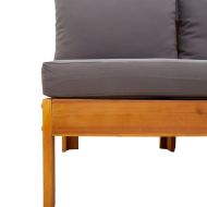 Градински комплект диван с възглавници, 8 части, акация масив