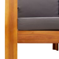 Градински диван от 4 части, с възглавници, масивна акация