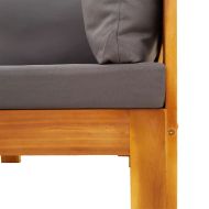 Градински диван от 4 части, с възглавници, масивна акация