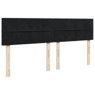 Боксспринг легло с матрак, черно, 180x200 см, кадифе