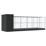 Волиера с удължение сребриста 623x203x216 см стомана