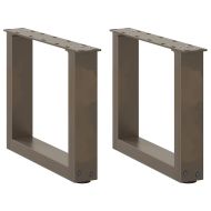 Крака за масичка за кафе, U-образни, 2 бр., естествена стомана, 40 x (30-31) см, стомана