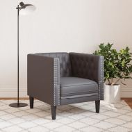 Честърфийлд диван стол сив kunstnahast