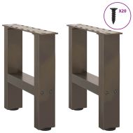 Крака за масичка за кафе, естествена стомана, 2 бр., 40 x (30-31) см, стомана