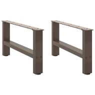Крака за масичка за кафе, естествена стомана, 2 бр., 60 x (30-31) см, стомана