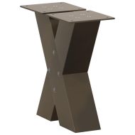 Крака за масичка за кафе, X-образни, 2 бр., естествена стомана, 30 x (30-31) см, стомана
