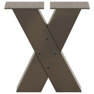 Крака за масичка за кафе, X-образни, 2 бр., естествена стомана, 30 x (30-31) см, стомана