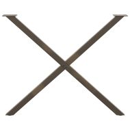 Крака за трапезна маса, X-образни, 2 бр., естествена стомана, 90 x (72-73) см, стомана