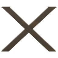 Крака за трапезна маса, X-образни, 3 бр., естествена стомана, 90 x (72-73) см, стомана