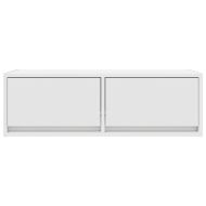 ТВ шкаф, бял, 80x31x25,5 см, инженерно дърво