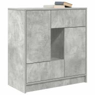 Бюфет с чекмеджета и вратички, бетонно сив, 70,5x34x74,5 см