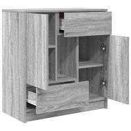 Бюфет с чекмеджета и вратички, сив сонома, 70,5x34x74,5 см