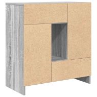 Бюфет с чекмеджета и вратички, сив сонома, 70,5x34x74,5 см