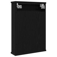 Огледален шкаф за баня черен дъб 42x12x60 см инженерно дърво