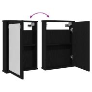 Огледален шкаф за баня черен дъб 42x12x60 см инженерно дърво