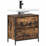 Шкаф за баня с чекмеджета опушен дъб 60x34,5x60 cm