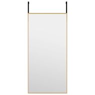 Огледало за врата, златисто, 30x60 см, стъкло и алуминий