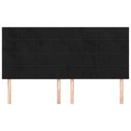 Табла за легло, черна, 180x5x118/128 см, кадифе