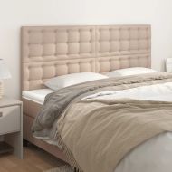 Табла за легло, цвят капучино, 160x5x118/128 см, изкуствена кожа