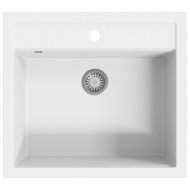 Гранитна кухненска мивка с едно корито, бяла