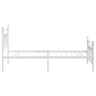 Метална рамка за легло с горна и долна табла, бяла, 100x200 см