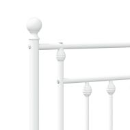 Метална рамка за легло с горна и долна табла, бяла, 100x200 см