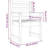Градински столове 2 бр бели 60x48x91 см борово дърво масив
