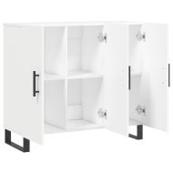 Сайдборд, бял, 90x34x80 см, инженерно дърво